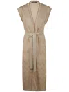 D Exterior D.exterior Degrade Lux Long Waistcoat In Brown