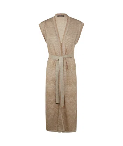 D Exterior D.exterior Belted Knit Maxi Dress In Brown