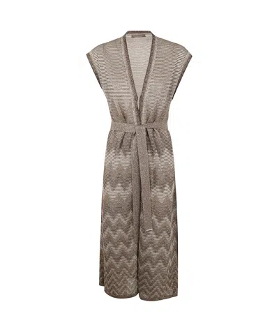 D EXTERIOR D.EXTERIOR CHEVRON KNIT BELTED DRESS