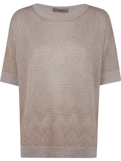 D Exterior D. Exterior Degrade Lux Short Sleeves Sweater In Brown