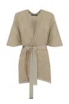 D Exterior Degraded Poncho In Viscose And Lurex In Brown