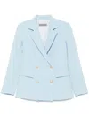 D Exterior Double-breasted Blazer In Blue