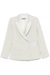 D Exterior D.exterior Light Green Double-breasted Blazer With Satin Lining In Neutral