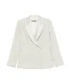 D Exterior D.exterior Light Green Double-breasted Blazer With Satin Lining In Neutral