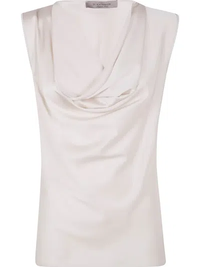 D Exterior D.exterior Draped Sleeveless Top In White