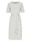 D Exterior D.exterior Zigzag Belted Dress In Gray