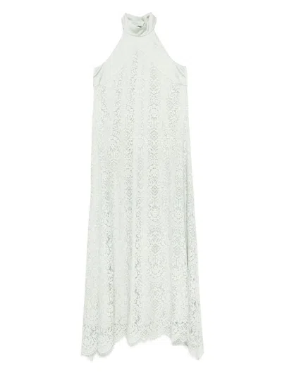 D EXTERIOR D.EXTERIOR LIGHT HALTER GREEN MIDI DRESS