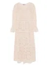 D Exterior D.exterior Beige Long Dress With Lace And Slip Dress In Multi