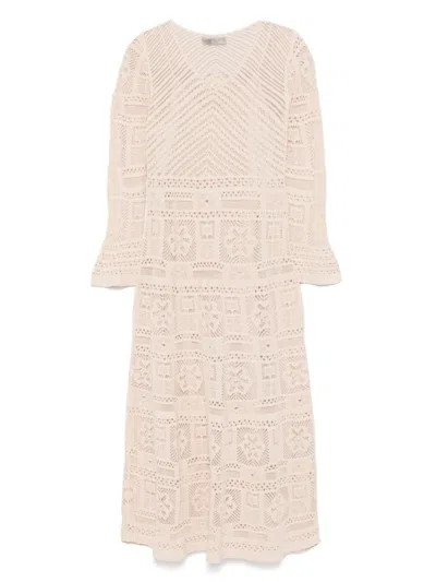 D EXTERIOR D.EXTERIOR BEIGE LONG DRESS WITH LACE AND SLIP DRESS