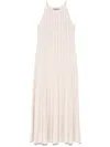 D Exterior D.exterior White Long Dress Sleeveless Lurex-effect In Multi