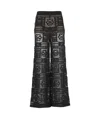 D Exterior D.exterior Crochet Wide Leg Pants In Black
