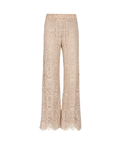D Exterior D.exterior Lace Wide Leg Pants In Neutral