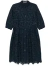 D Exterior Embroidered-detail Midi Dress In Black