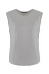 D Exterior Fluid Satin Tank Top In Gray