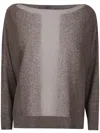 D Exterior D.exterior Funded Lux Long Sleeves Oversized T-shirt In Brown