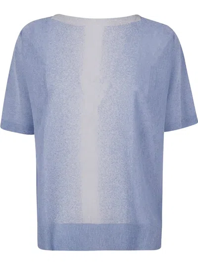 D Exterior D. Exterior Funded Lux Short Sleeves Boat Neck In Blue
