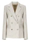 D Exterior D. Exterior Gold Viscose Blend Blazer In Neutral