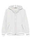 D Exterior Herringbone Hoodie In White