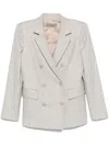 D Exterior Herringbone-pattern Blazer In Neutral