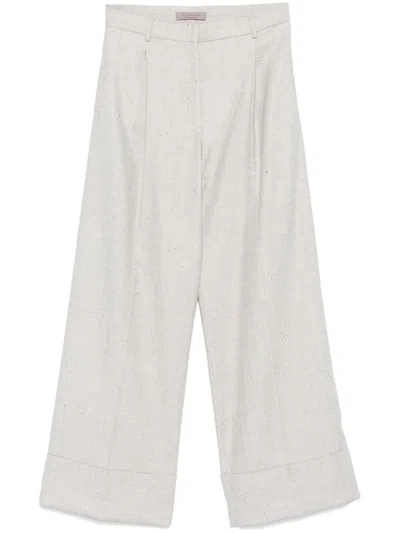 D Exterior Herringbone Trousers In Gray