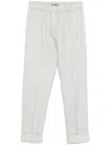 D Exterior D.exterior Light Grey Trousers With Elasticated Waistband In Gray