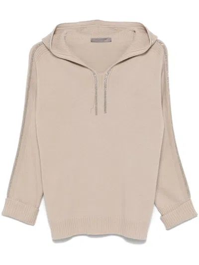 D Exterior Hooded Sweater In Neutral