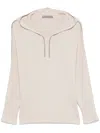 D Exterior Hooded Sweater In Neutral
