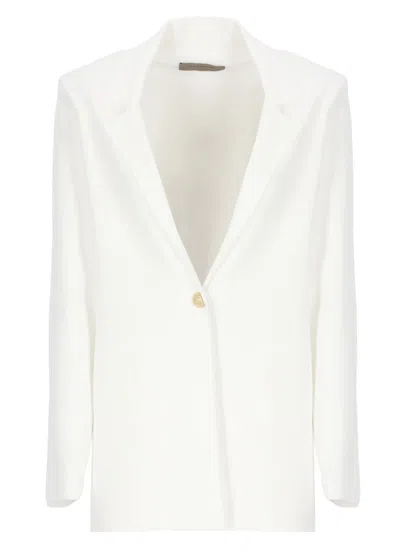 D Exterior D.exterior Single Button Blazer Jacket In White