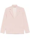 D Exterior Knitted Blazer In Pink