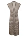D Exterior Knitted Coat In Gray