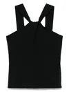 D Exterior Knotted Tank Top In Black