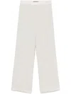 D Exterior Dexterior Wide-leg Green Trousers With Cuffed Hem In Neutral