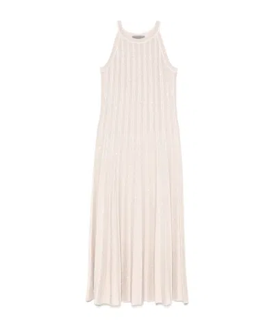 D EXTERIOR LONG DRESS SLEEVELESS LUREX-EFFECT