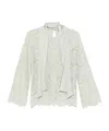 D Exterior Dexterior Green Shirt With Delicate Lace Overlay In Gray