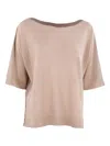 D Exterior Lurex-detail Knitted Top In Brown