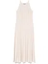 D Exterior D.exterior White Long Dress Sleeveless Lurex-effect In Multi