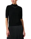 D Exterior D. Exterior Lurex Mock Neck Wool-blend Sweater In Black