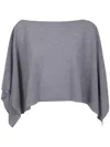 D Exterior D.exterior Draped Poncho Top In Gray