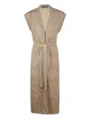 D Exterior D.exterior Degrade Lux Long Waistcoat In Neutral