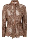 D Exterior D.exterior Macrame Lace Blouse In Brown