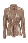 D Exterior D. Exterior Macrame Lace Blouse By D. Exterior In Brown