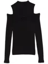 D Exterior Open-shoulder Sweater In Black