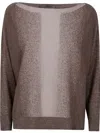 D Exterior D.exterior Funded Lux Long Sleeves Oversized T-shirt In Brown