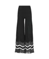 D Exterior D.exterior Sheer Hem Wide Leg Pants In Black