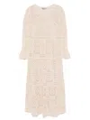 D Exterior D.exterior Beige Long Dress With Lace And Slip Dress In Neutral