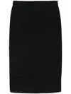 D Exterior Pencil Midi Skirt In Black