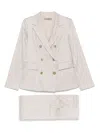 D Exterior Pinstripe Suit In Neutral