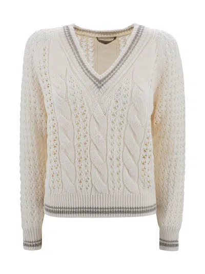 D Exterior Plaited Sweater In Neutral