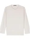 D Exterior Ribbed-knit Sweater In Neutral