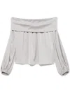 D Exterior Satin Blouse In Gray